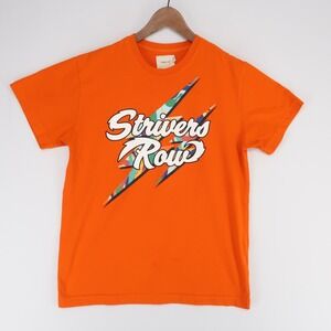 Strivers‎ Row T Shirt Mens M Orange Graphic Short Sleeve Crew Neck Lightning
